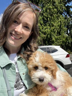 Katie is a brand new dog mom. Katie and Bobby just brought their puppy Penny home this year. Katie loves to spoil her every time she goes thrifting. Penny is teaching Katie and Bobby the patience and love that comes with parenting.