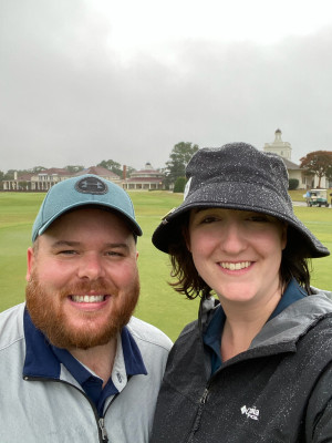 Golfing in the rain was more fun than we expected