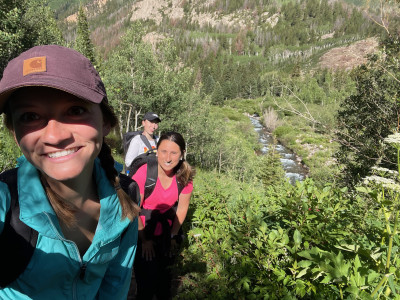 Hiking in Colorado with both of our sisters