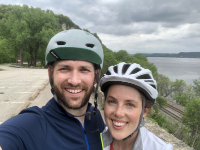 We love to bike together and have ridden trails across Vermont, South Dakota, Canada, and even France!