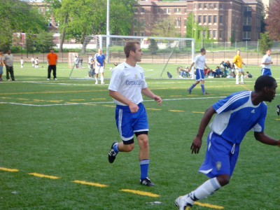 Garret plays soccer to stay fit