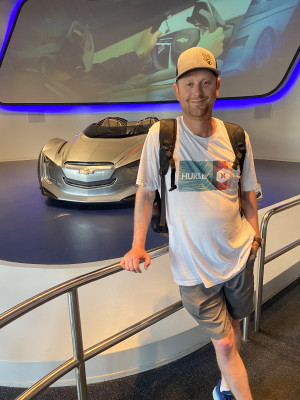JD at Test Track with the “‘vette!”
