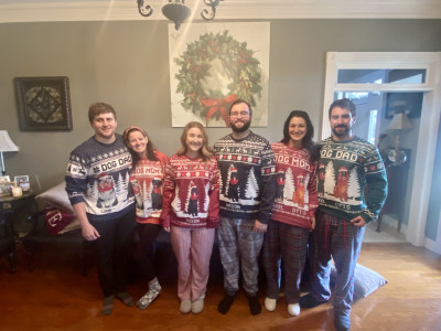 We all love our dog babies and matching sweaters - Christmas 2023