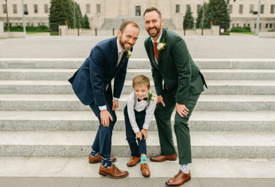 Our nephew had a blast as part of our wedding (with awesome donut socks)!