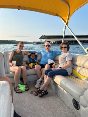 Boat ride with Papa and Grandma Suzie