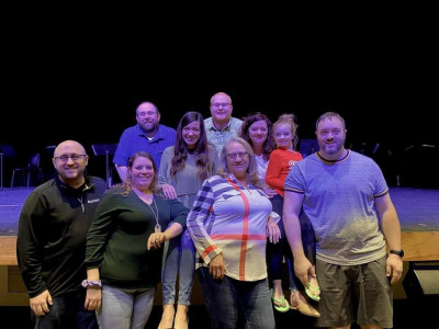 This is us with our friends at one of our friend's plays.