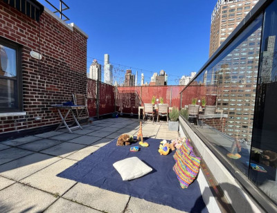 We have a private childsafe rooftop terrace, which a great play area