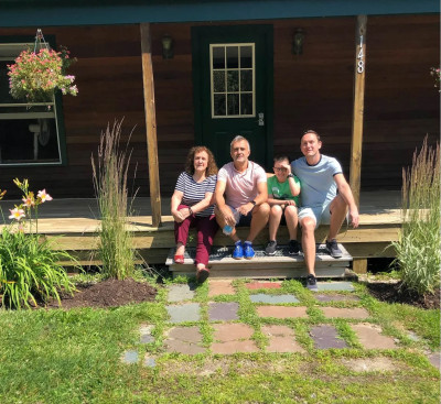 From left: Nico's mom Talia, Nico, his nephew Jonas, and Jamie on a weekend trip to Vermont. 