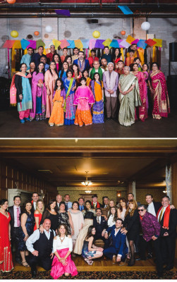 Our Families at our wedding. Even though our families come from different cultural and financial backgrounds, we are knit together by a deep commitment to family, contribution, and unwavering support.