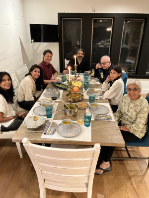 Shai family at dinner 