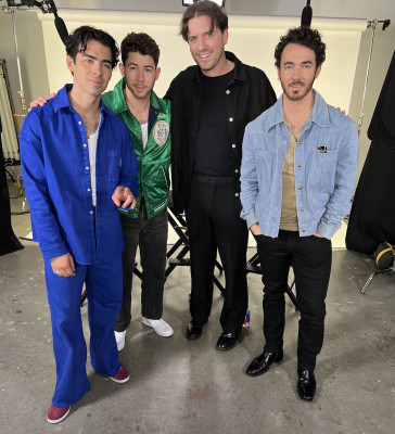 On set with The Jonas Brothers
at Jason’s job in NYC