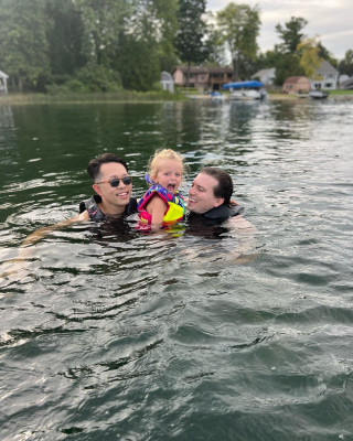 Swimming in the lake with our
niece, Payton!