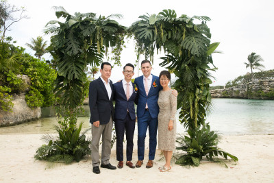 Brandon’s late father, Jin Hwan, and mom, Jenny at our wedding