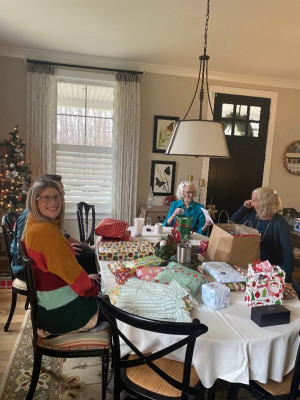 Our Family, including Charlie’s Sister-In Law Ashley, GrandMa Pat, Charlie’s Brother Patrick and Aunt Amy opening presents on Christmas Morning