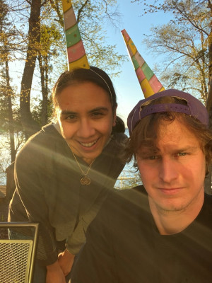 Liza and Charlie at Charlie’s family’s lake house in Michigan celebrating Charlie’s birthday