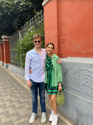 Liza and Charlie in Lima, Peru for their friends’ wedding. We love to travel and can’t wait to explore so many new places with a little one.