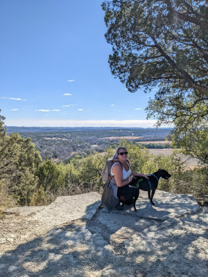 Page and Whiskey Hiking at Dinosaur Valley State Park