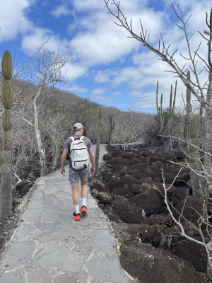 Hiking in the Galapagos on our honeymoon. 