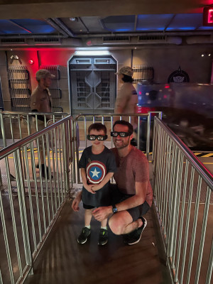 Jesse and our nephew at an amusement park.