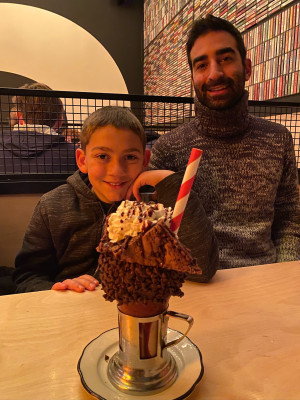 Zac taking our nephew out for a sweet birthday treat.