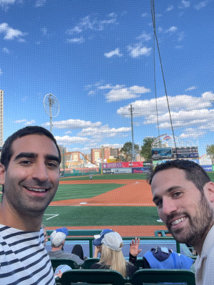 Jesse & Zac at a baseball game.