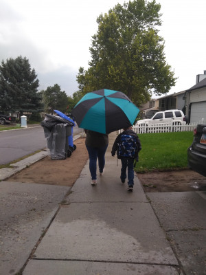 We get to walk with Riley to school every day!  It's so nice to live close enough to his school!