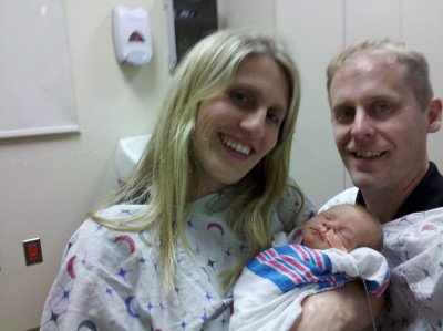 The day we officially became parents!  Holding Javan for the first time in the NICU.