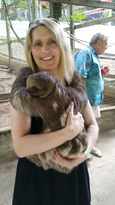 Beth only treats dogs and cats at her clinic, but she loves all animals.  We were able to visit a sloth sanctuary on our last cruise.