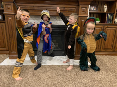 Our kids have big imaginations! Here they are playing dress ups with their cousin, Ella.