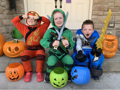 Halloween has got to be our boys' favorite holiday. Dressing up + candy? Who wouldn't love this day?! Last year they all wanted to be ninjas from Lego Ninjago.