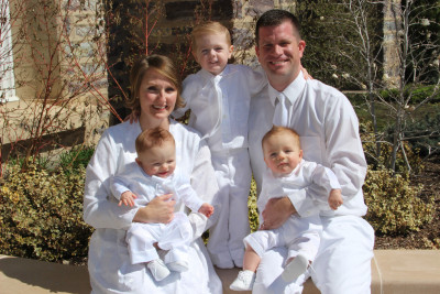 Six months after Jay and Grayson were born we were sealed as a family in the Logan, Utah temple. Families are forever!