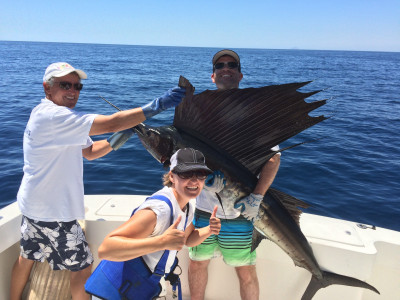 This is one of our favorite Mexico fishing pics,  Lynnece's dad takes us out on his Fish Tales boat every year to try and catch the big ones!