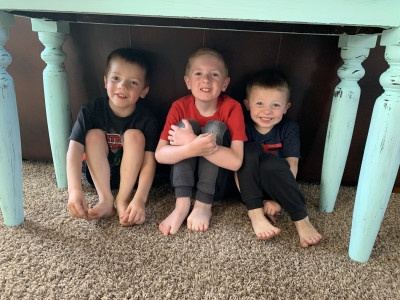 These three love playing together, from jumping on the trampoline and playing on the swing set, to hide-and-seek or building Lego masterpieces, they are full of life and laughter.