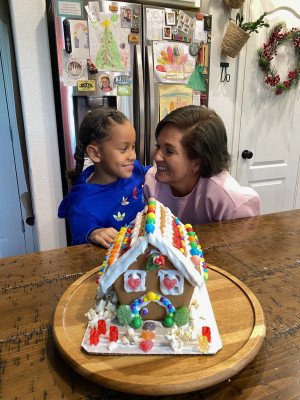 Grandma and Grandpa visited for Thanksgiving! We kicked off the holiday season with a gingerbread house.