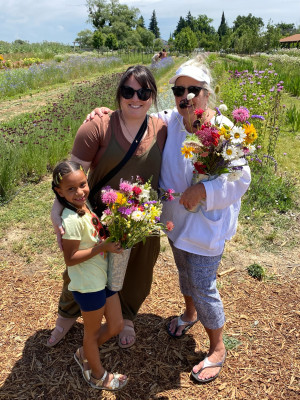 We visited the flower farm with Mimmie and got to pick our own bouquets!