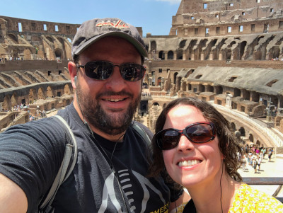 We love to travel.  This was the Coliseum in Rome.  