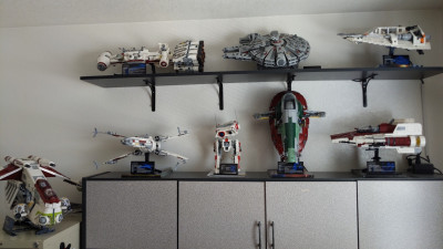 Jeff's Favorite Office Decor: Star Wars Legos.  He gets a new set from the Ultimate Collector Series about once a year and has them displayed in his home office.  