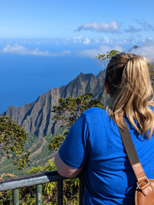 The Koke'e Lookout gave us a glimpse of the beautiful NaPali Coast.  I could have stayed there all day.