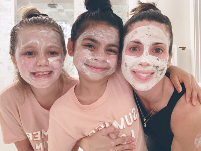 Ashley loves long baths, face-masks and pampering as self-care and this has rubbed off on the girls, so they love to treat themselves to fun spa nights at home. 