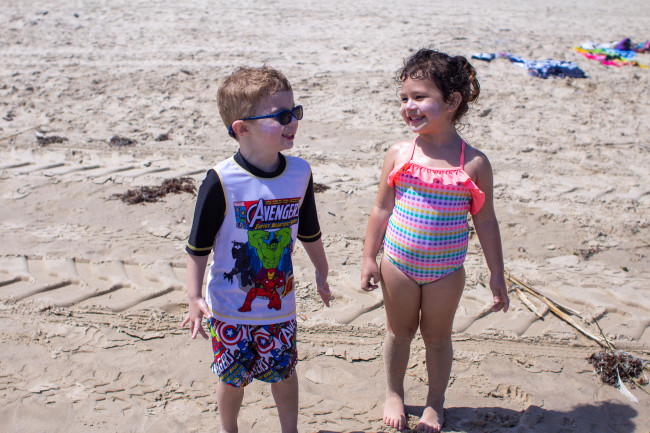 Lucas with his bestie Martina at the beach