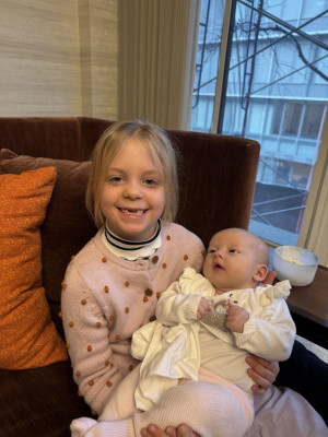 Bella wants her own baby so badly but happy she got to hold her friend's baby sister