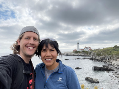 Sightseeing a lighthouse in Portland, Maine