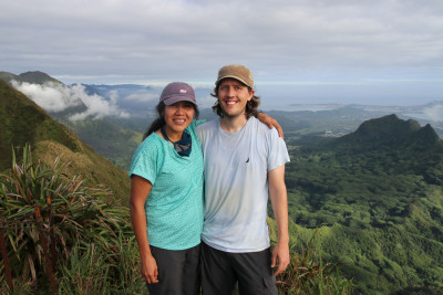 Hiked to the top of a mountain peak in Hawaii