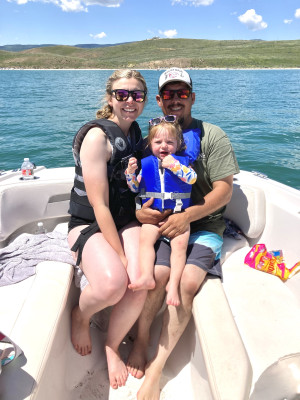 Boating with family at Bear Lake.